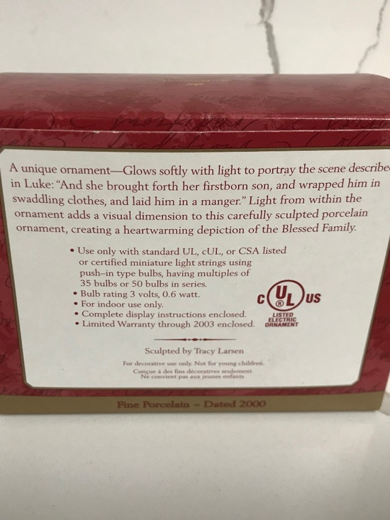 Hallmark Keepsake Ornament Blessed Family with Light Magic Cord 2003 NIB - Picture 3 of 7